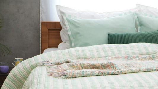 Mellow - Green Cotton Stripe Quilt