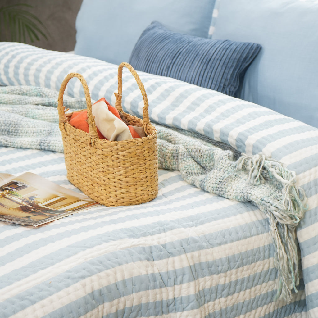 Mellow - Blue Cotton Stripe Quilt