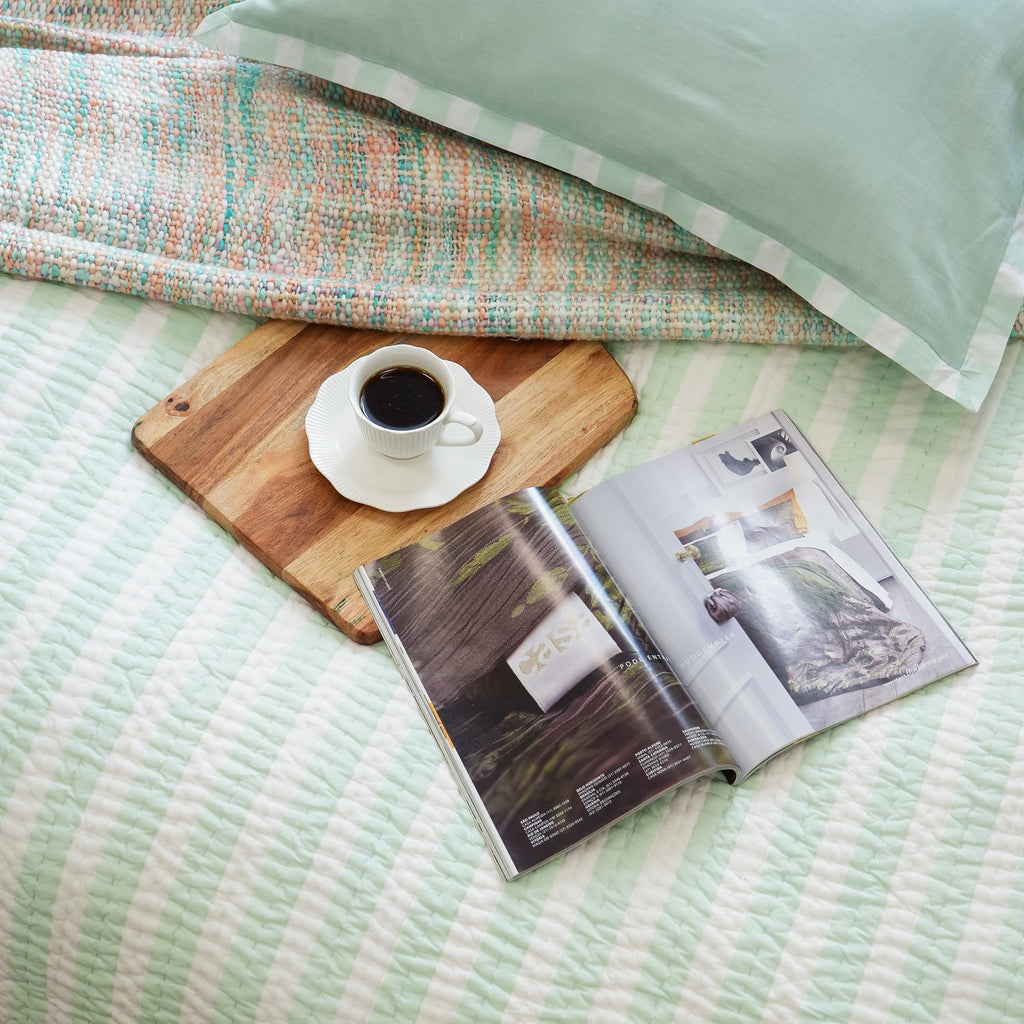 Mellow - Green Cotton Stripe Quilt