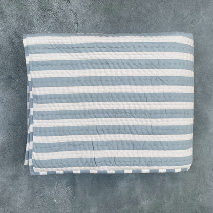 Mellow - Blue Cotton Stripe Quilt