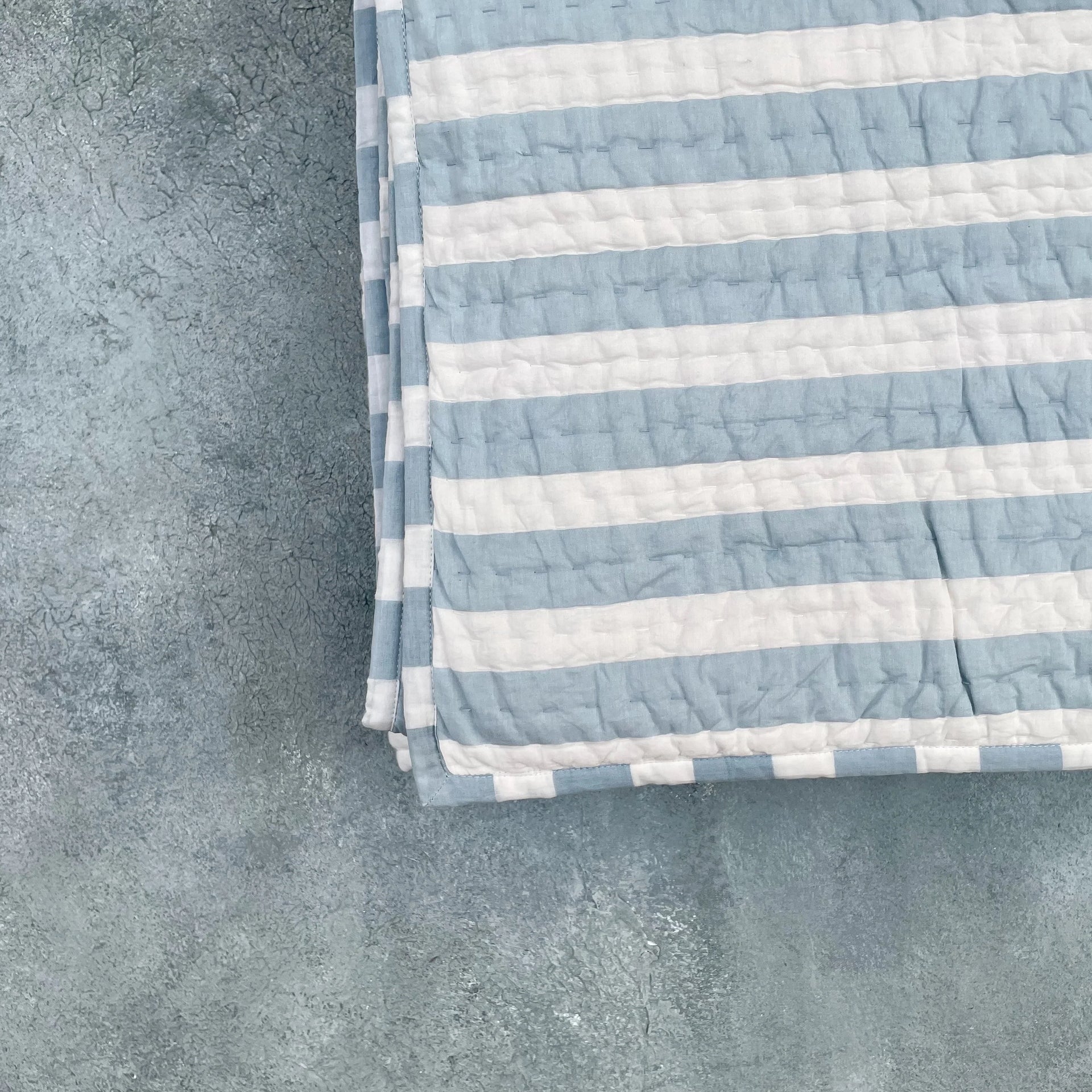Mellow - Blue Cotton Stripe Quilt