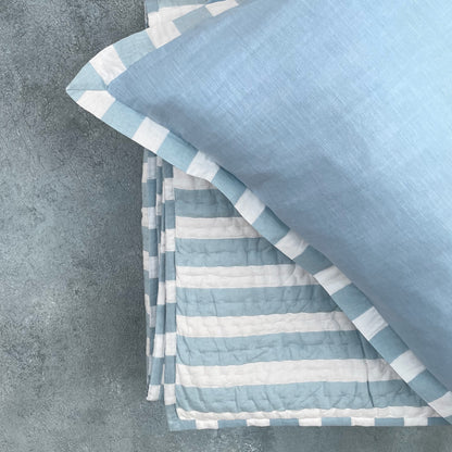 Mellow - Blue Cotton Stripe Quilt