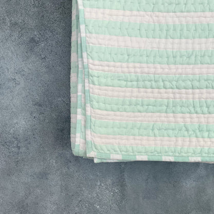 Mellow - Green Cotton Stripe Quilt