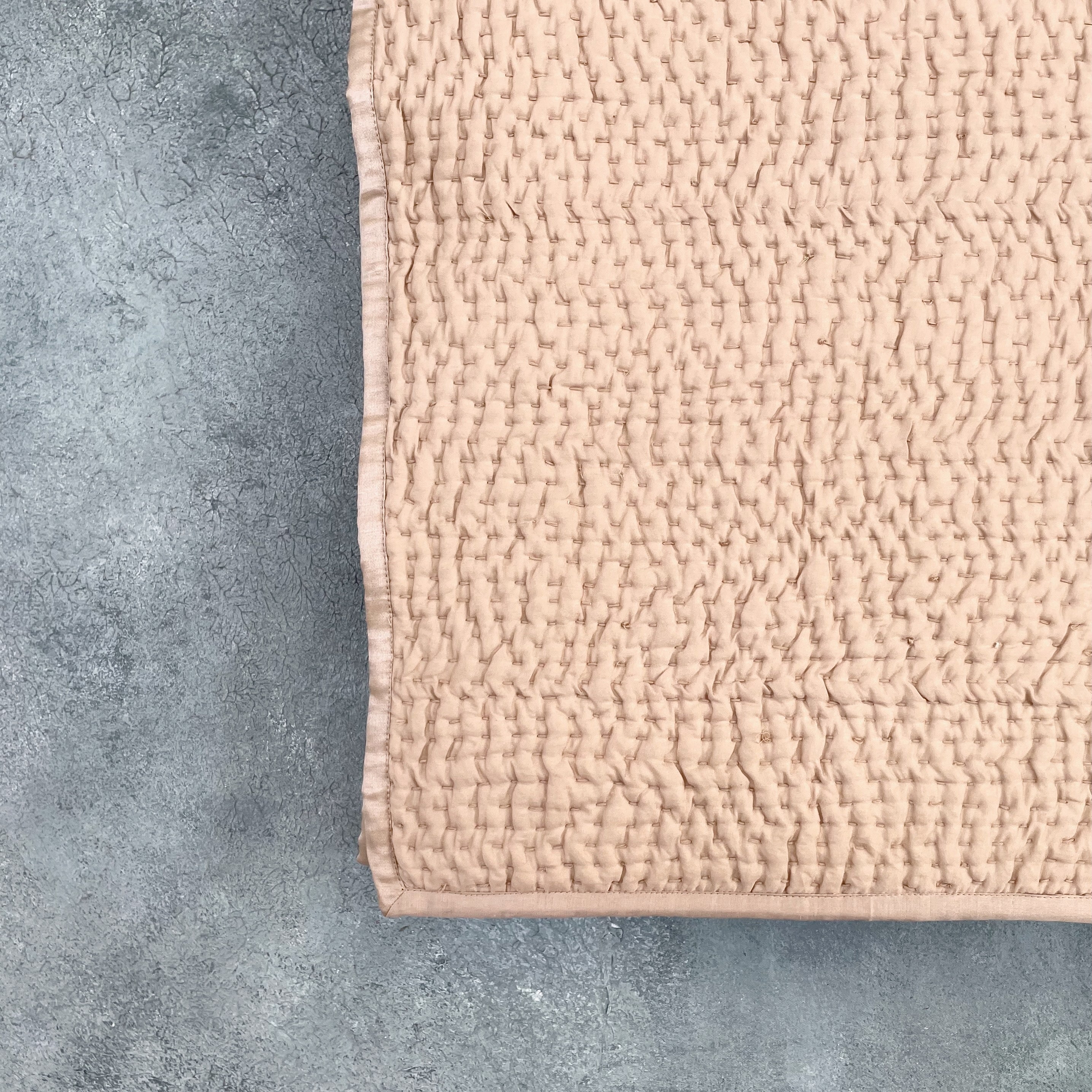 Serenity - Champagne Kantha Silk Quilt