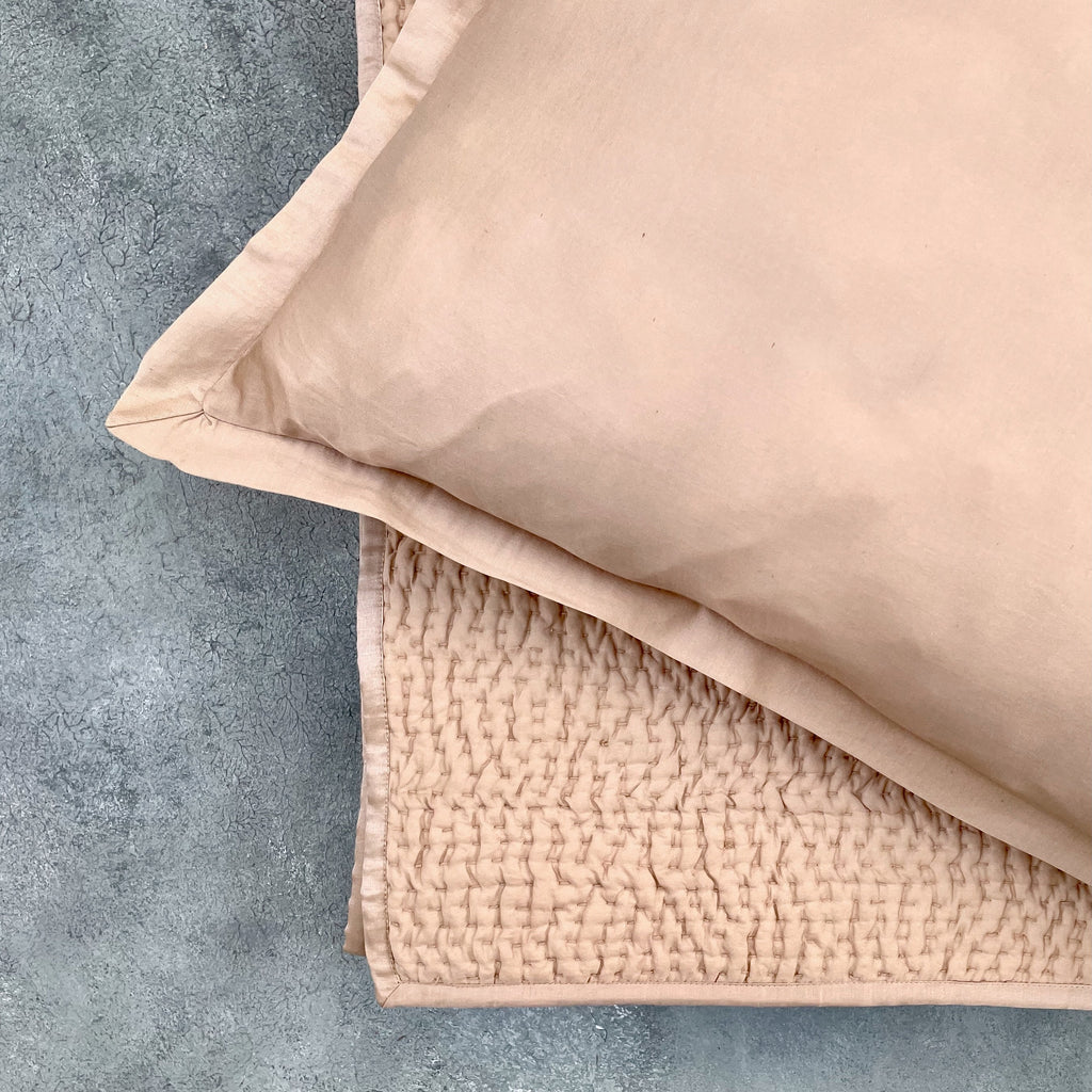 Serenity - Champagne Kantha Silk Quilt