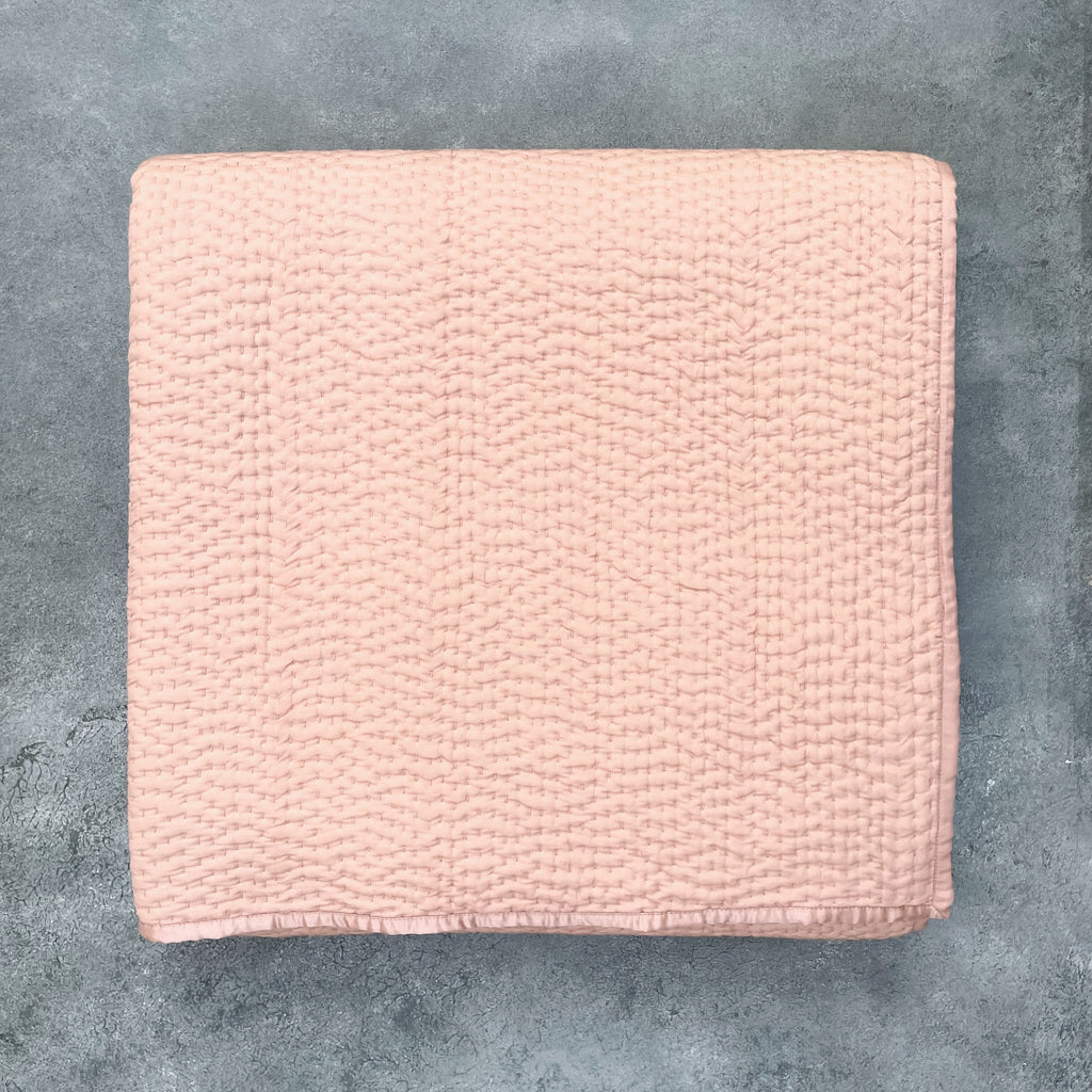 Serenity - Rose Gold Kantha Silk Quilt