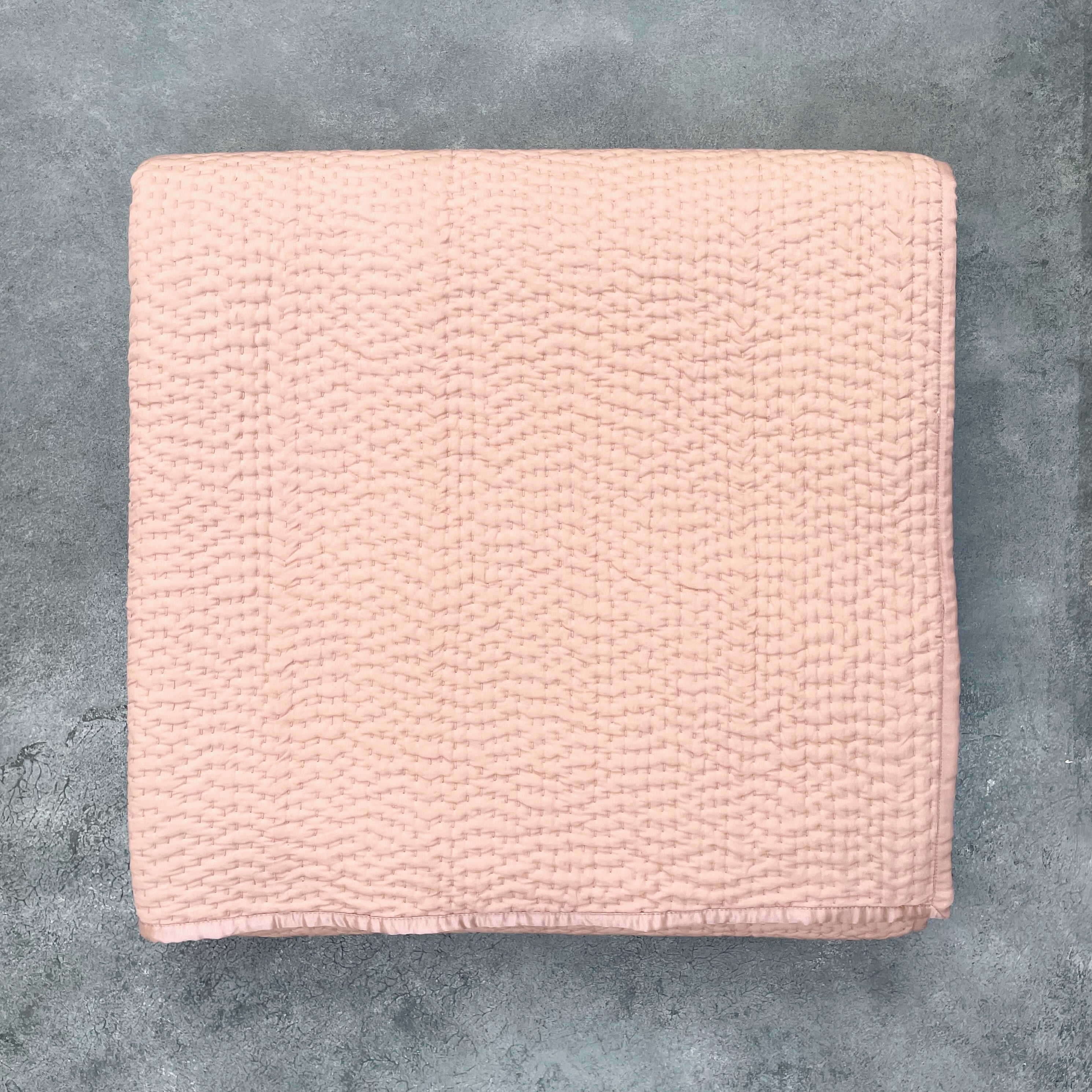 Serenity - Rose Gold Kantha Silk Quilt