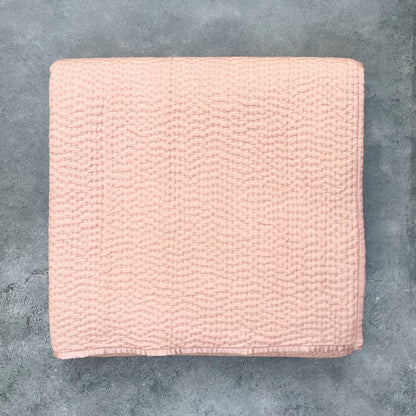 Serenity - Rose Gold Kantha Silk Quilt