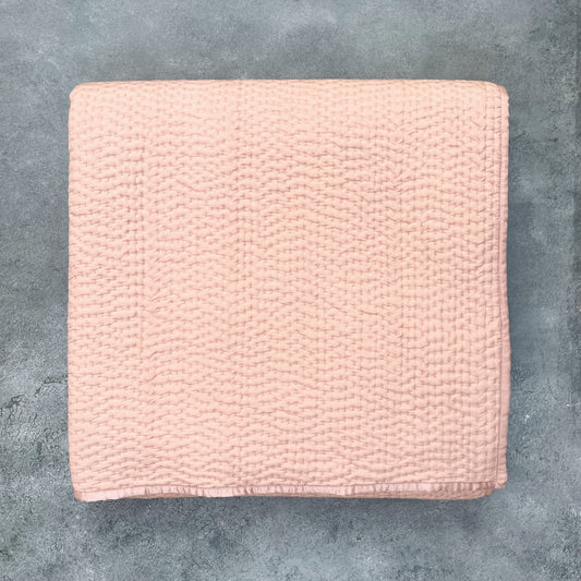 Serenity - Rose Gold Kantha Silk Quilt