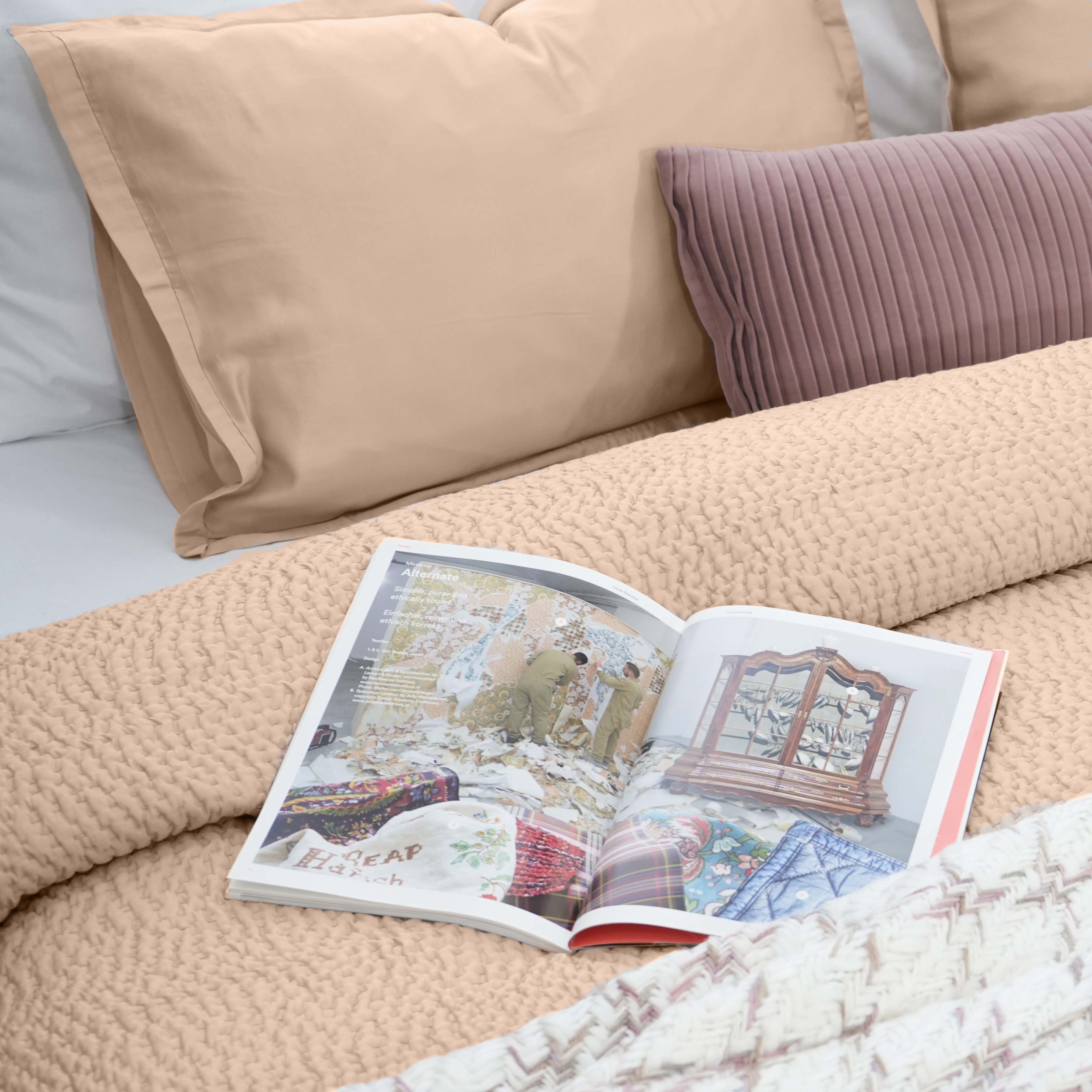 Serenity - Champagne Kantha Silk Quilt