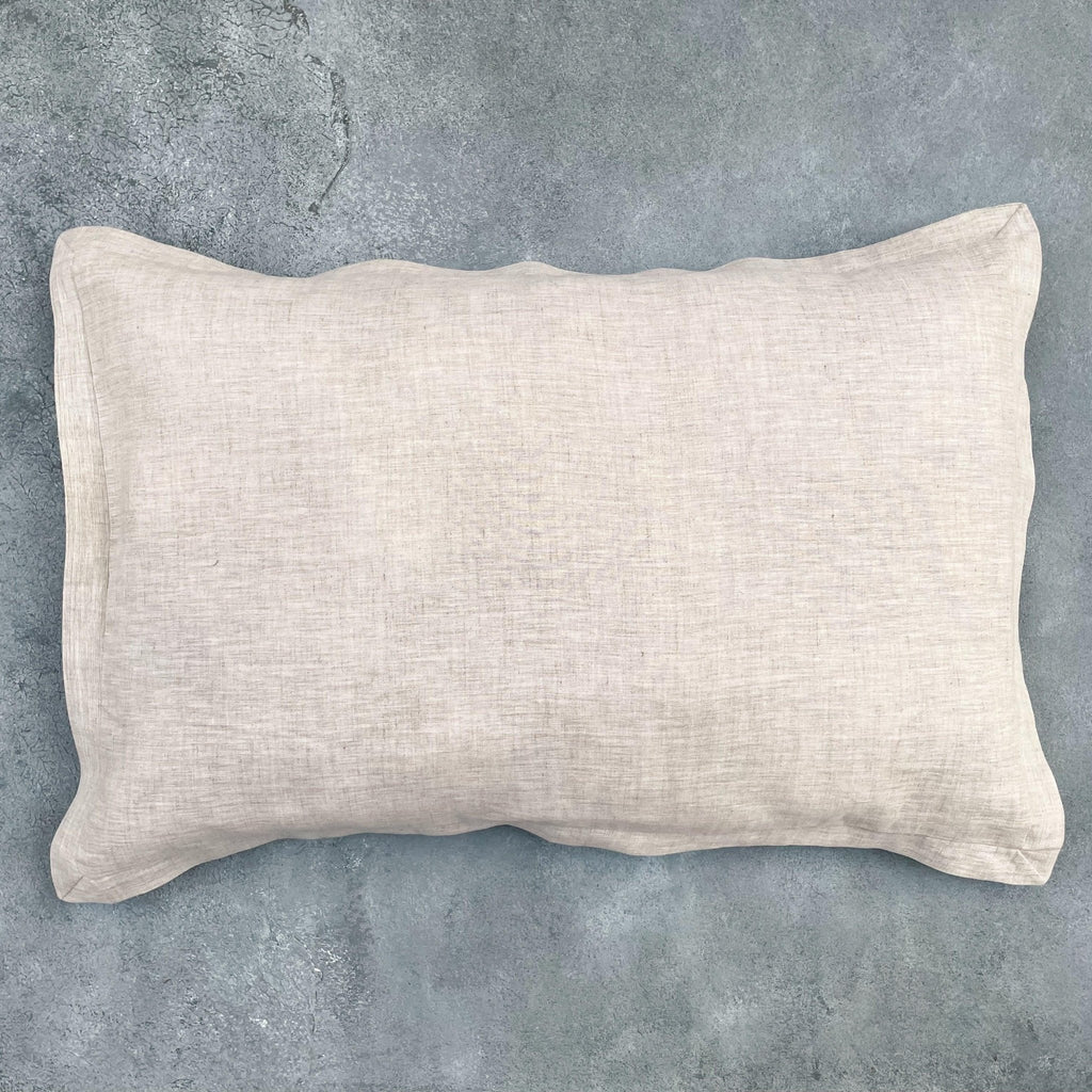 Matching natural ivory chambray pure linen cushion cover